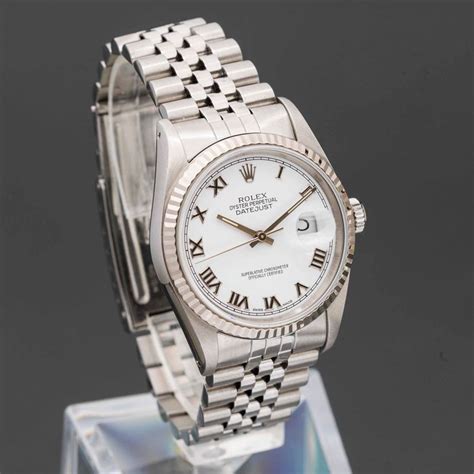 rolex quadrante bianco numeri romani cinturino pelle|Acquista Rolex Datejust numeri romani su Chrono24.